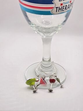 Wine Glass Charm Set with Colorful Cocktail Charms